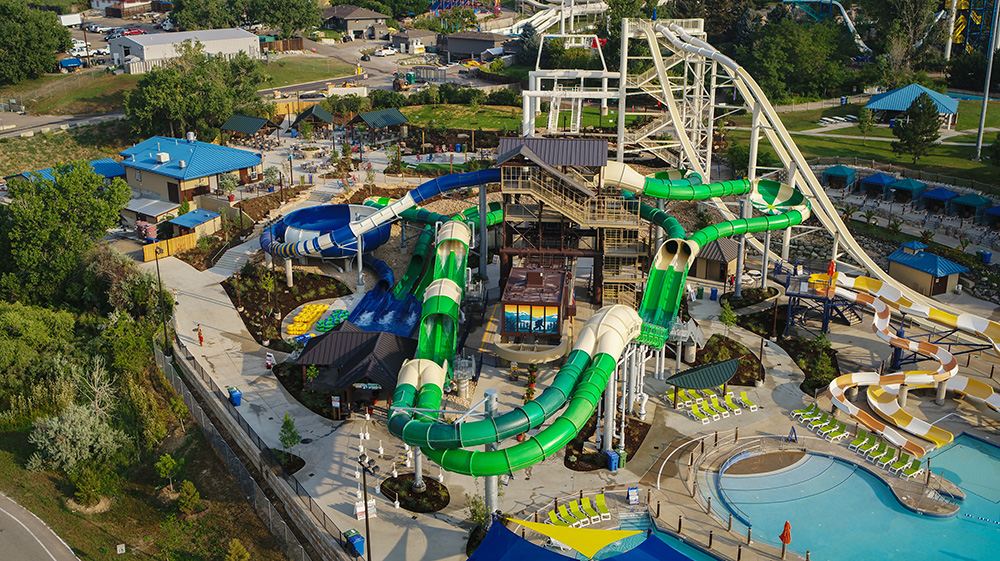 Aerial view of roaring forks waterslide