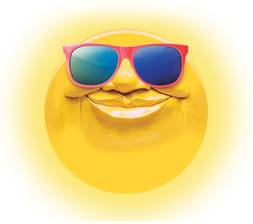 Sun Face Logo- red sunglasses